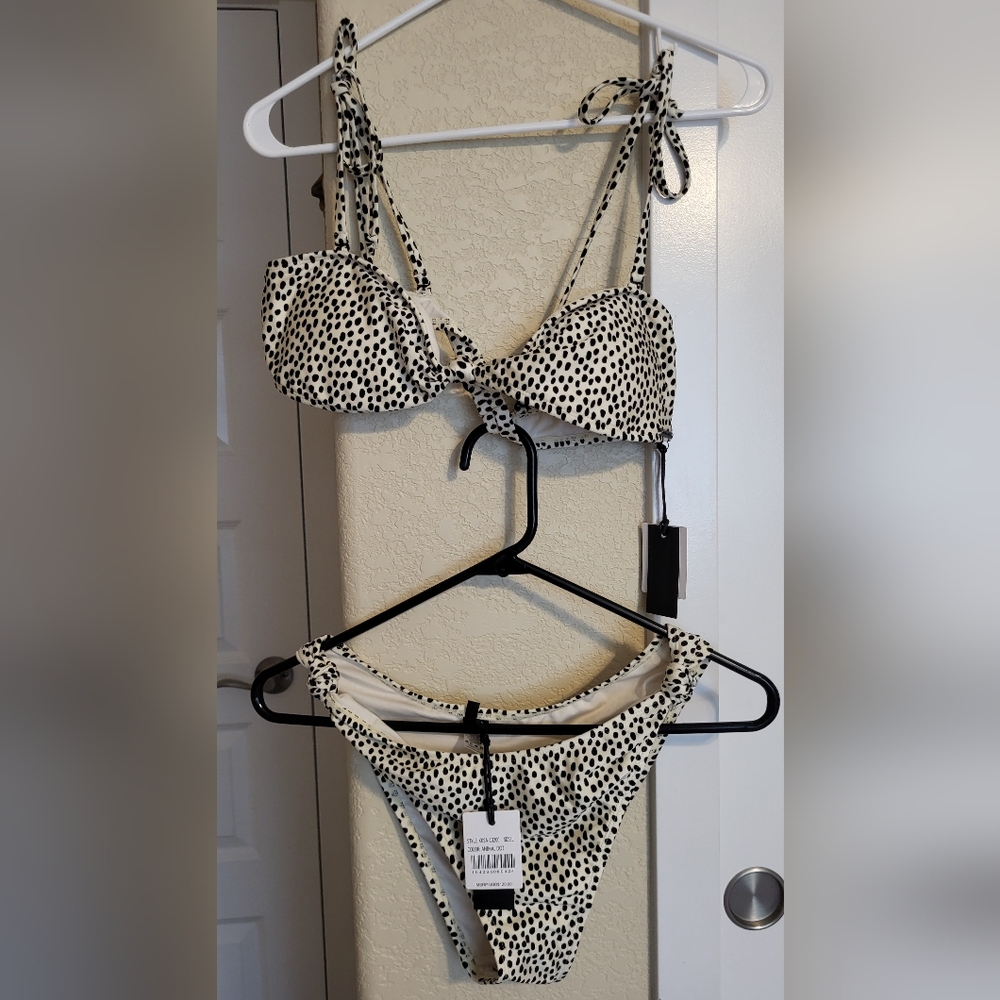 Kendall & Kylie Black and White Polka Dot Bikini